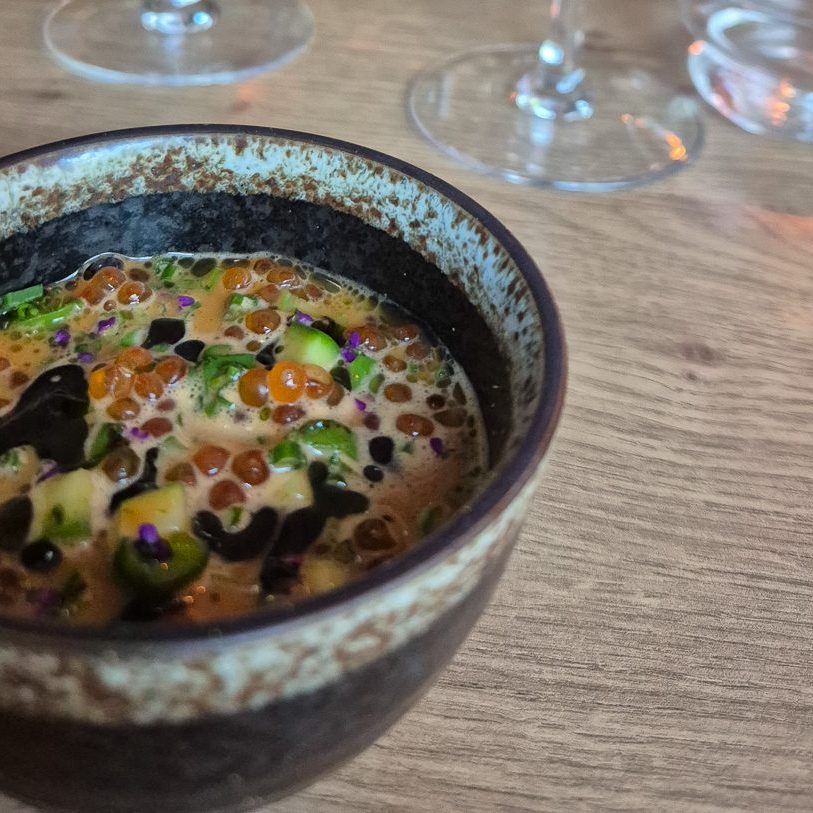 Lobster dish at restaurant Kajo in Tampere