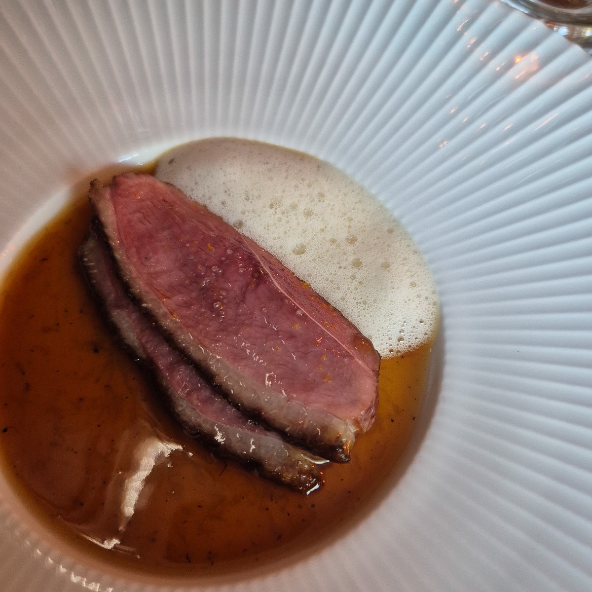 Duck dish from the tasting menu in Restaurant Kajo in Tampere