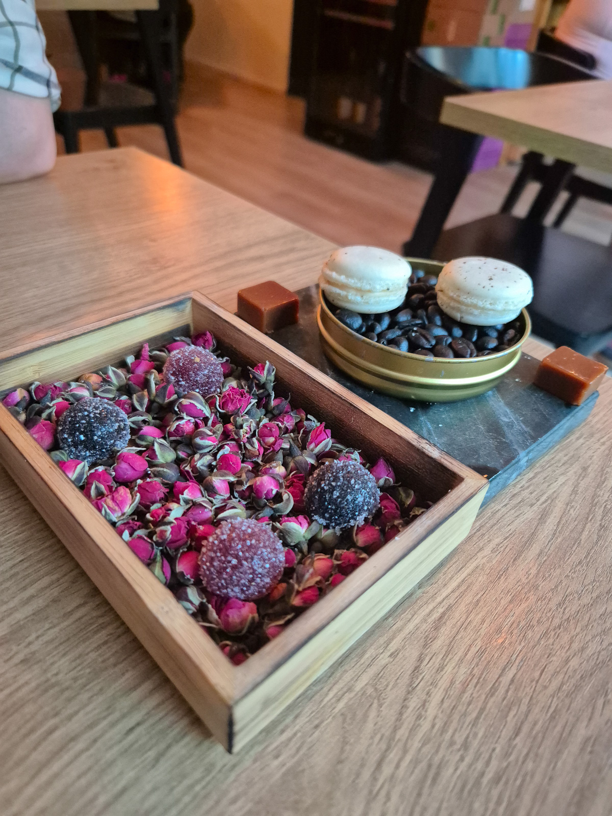 Sweets from the tasting menu in restaurant Kajo in Tampere