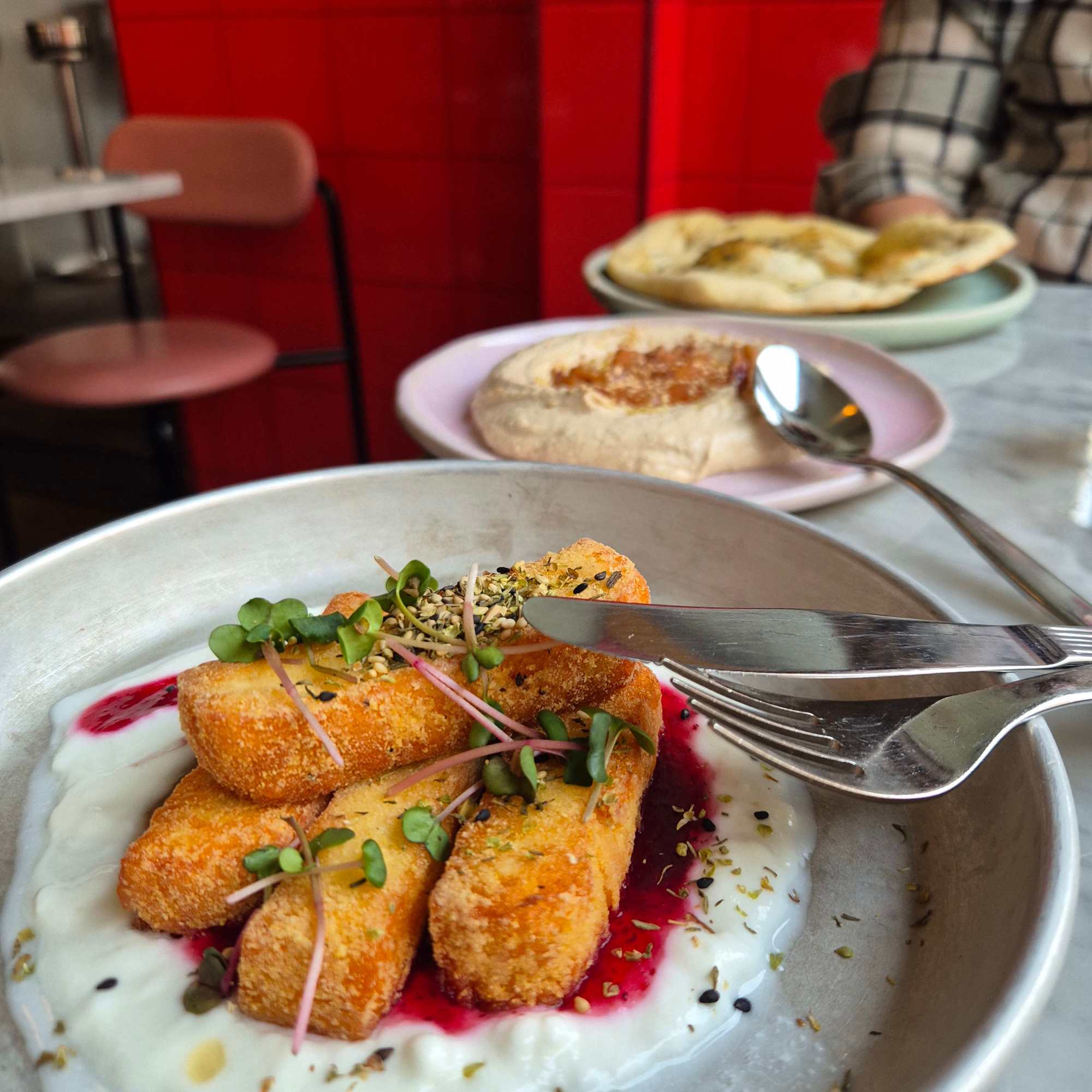 Halloumi dish from Yes Yes Yes restaurant tasting menu in Helsinki