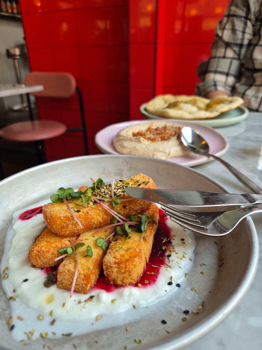 Halloumi dish from Yes Yes Yes restaurant tasting menu in Helsinki